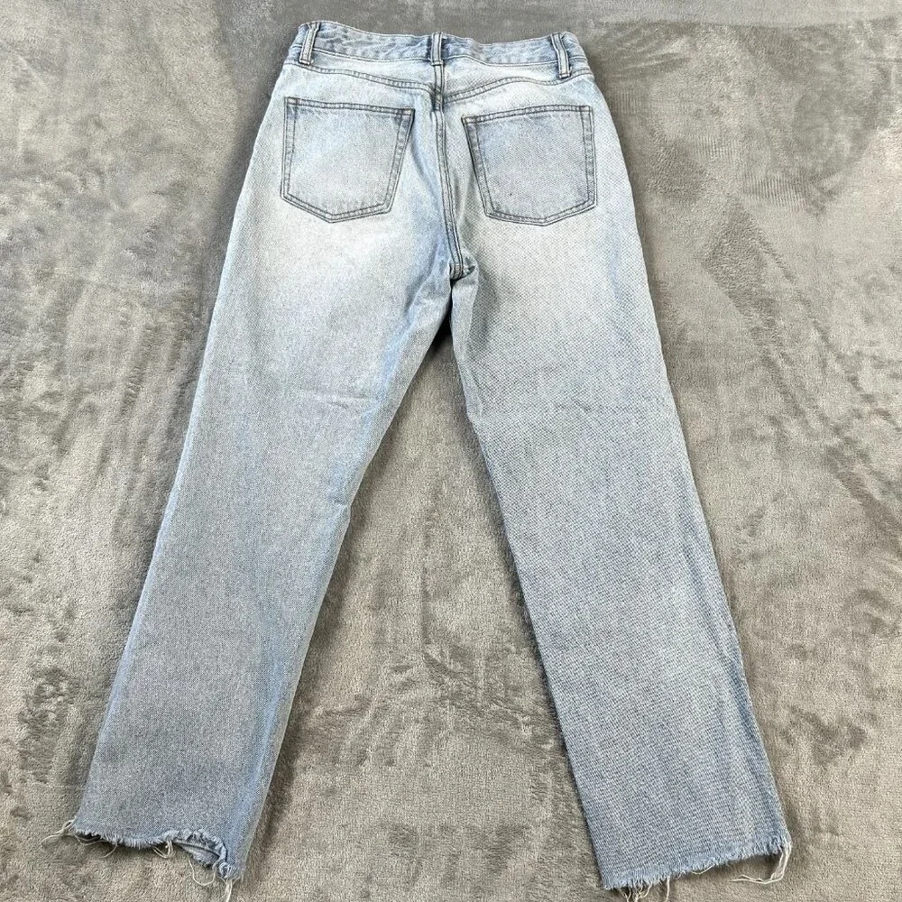J. Galt / Brandy Melville Light Wash Button-fly Jeans Size Medium Raw Hem